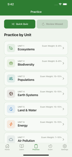 APES Prep practice screen