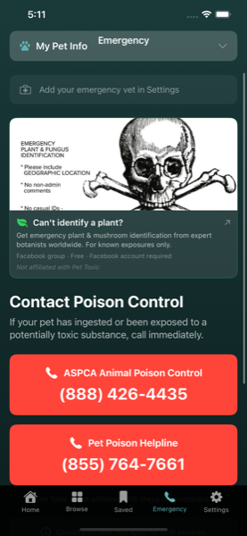 Pet Toxic emergency screen